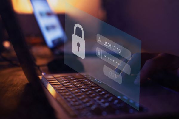 cybersecurity, secured login access, user typing password
